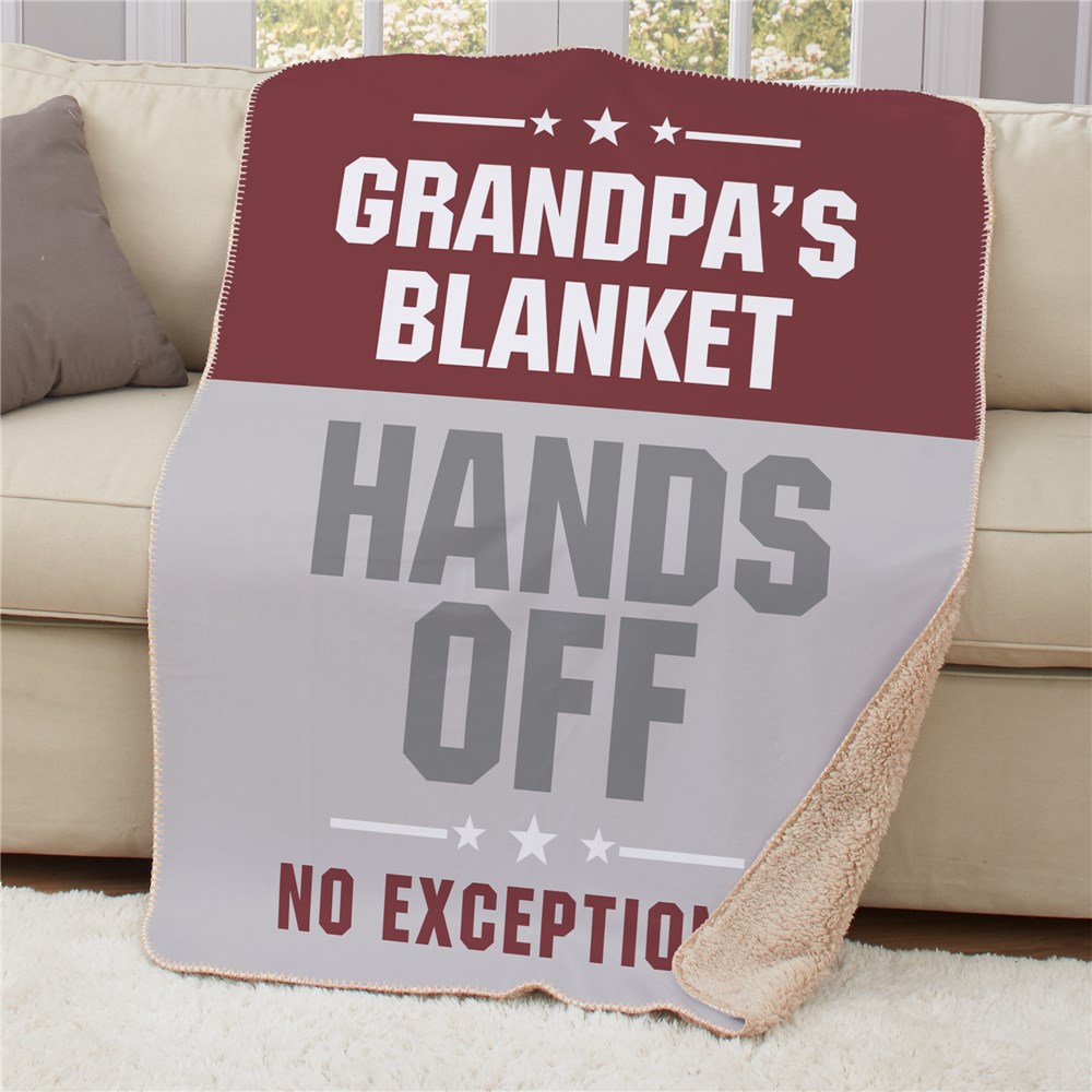 Personalized Hands Off No Exception Sherpa Blanket | Personalized Blankets