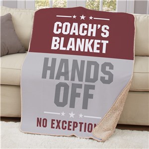Personalized Hands Off No Exception Sherpa Blanket | Personalized Blankets