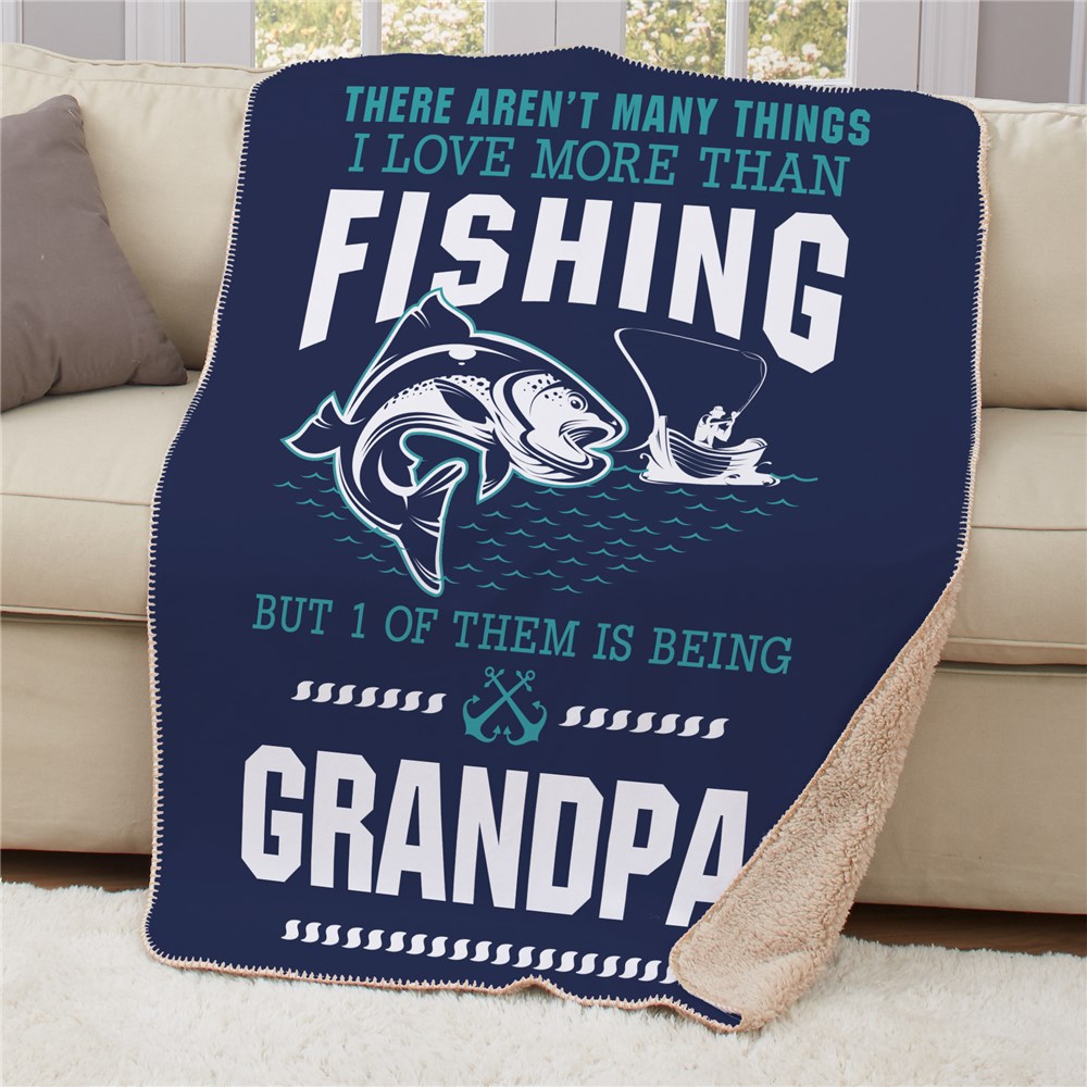 fishing-themed blanket for grandpa