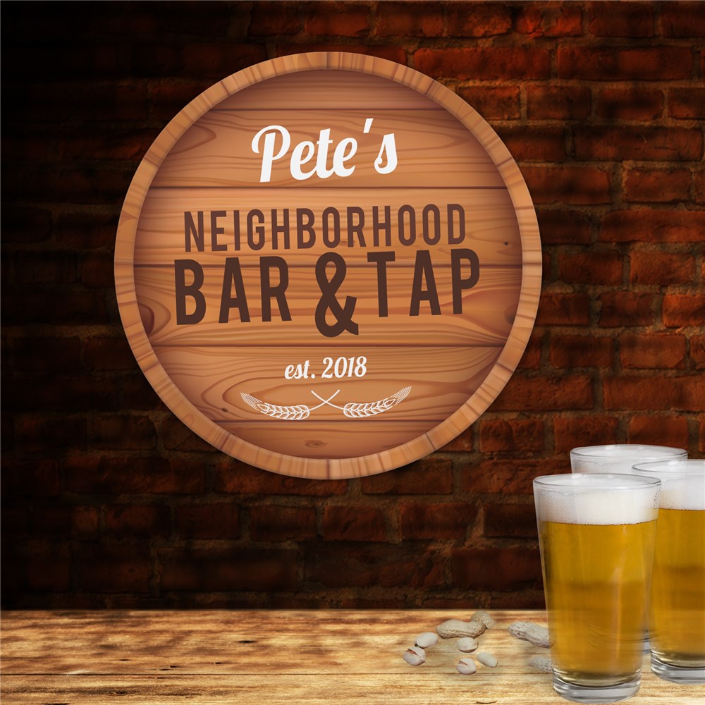 Personalized Neighborhood Bar and Tap Wall Sign U1290679