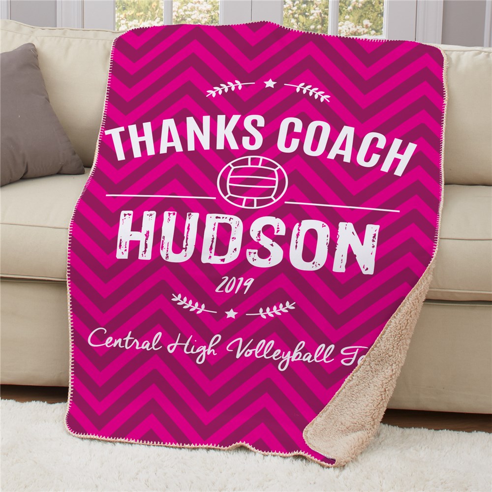 Personalized Thanks Coach Sherpa Blanket GiftsForYouNow
