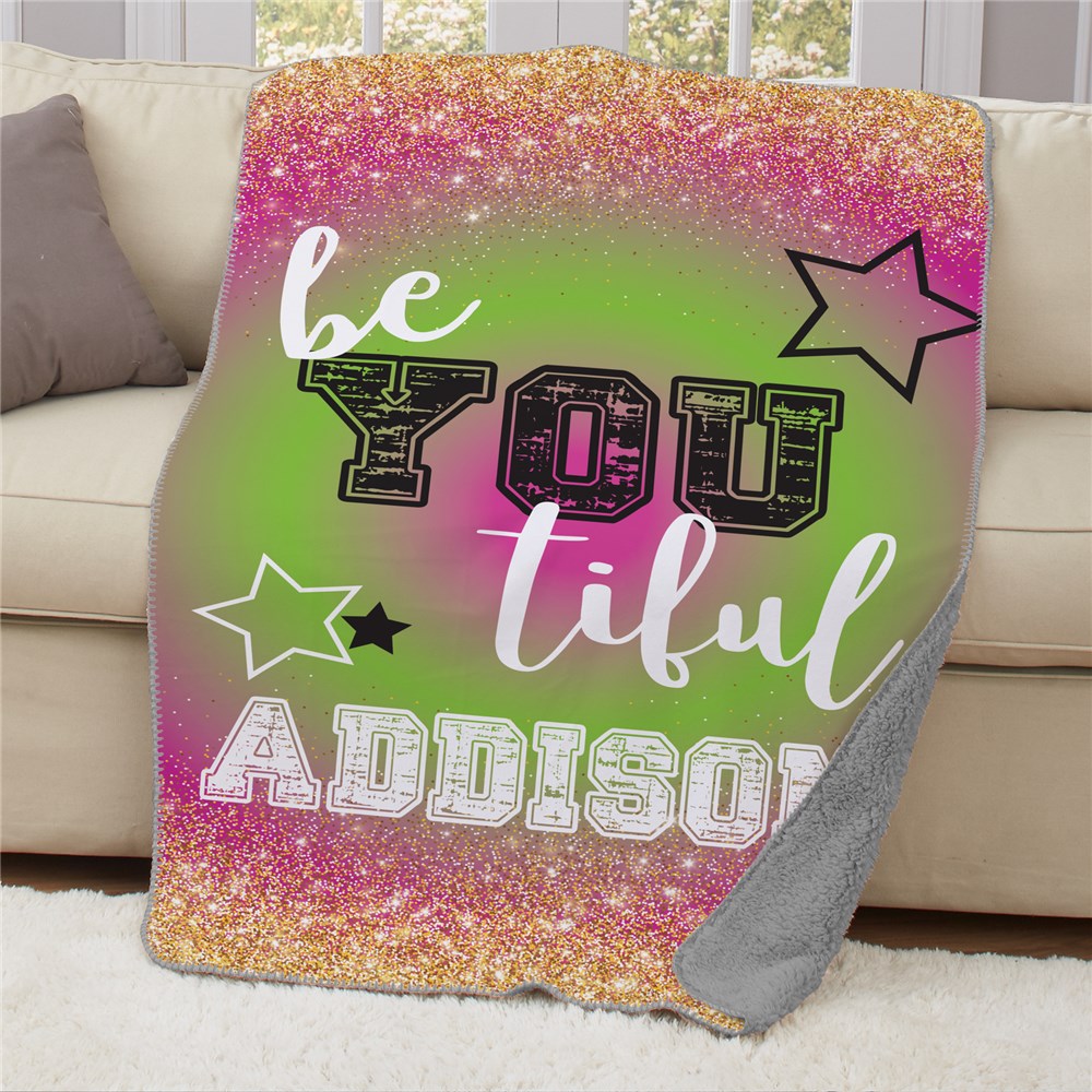 Personalized Be You Tiful 50x60 Sherpa Blanket | Personalized Blankets