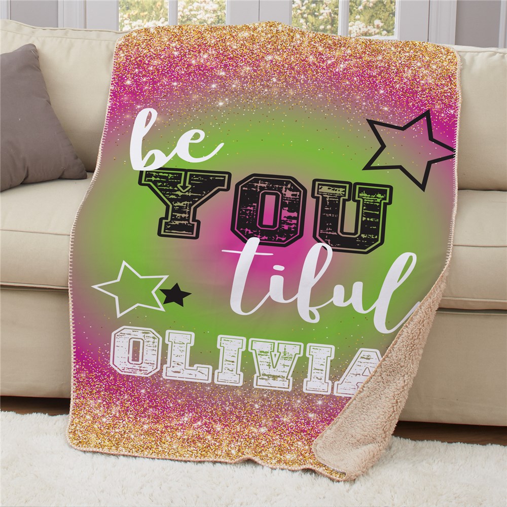 Be You Tiful 50x60 Personalized Sherpa Blanket GiftsForYouNow