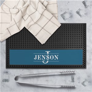 Personalized Family Name & Initial Rectangle Bar Mat U13144132RT