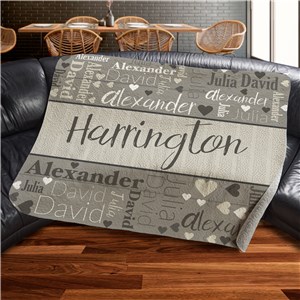 Personalized Wood Pattern Word Art Quilted Blanket U13194159