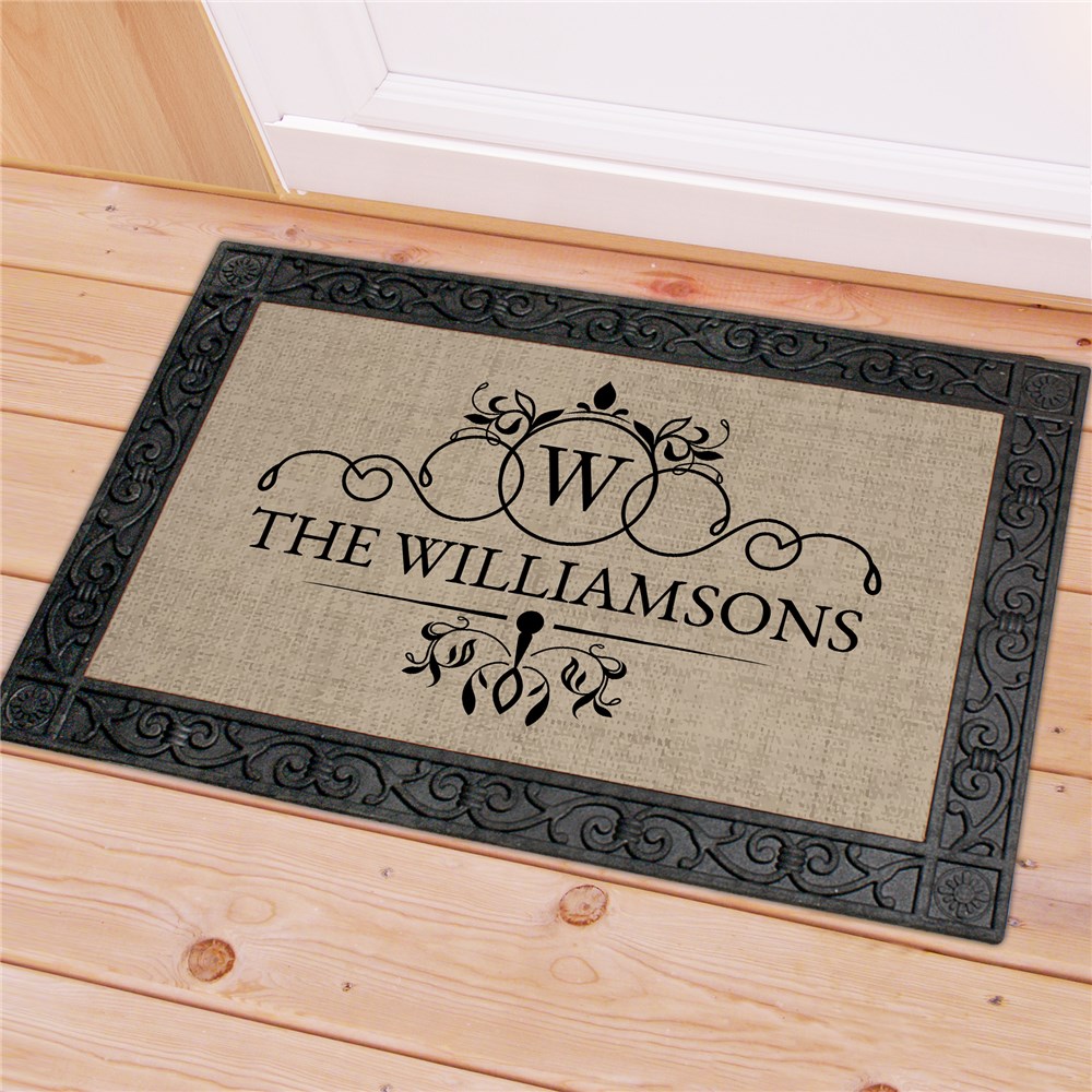 Personalized Doormat with Last Name & Initial