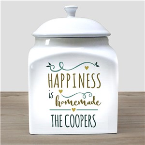 Personalized Happiness Is Homemade Tea Jar | Personalized Tea Jar