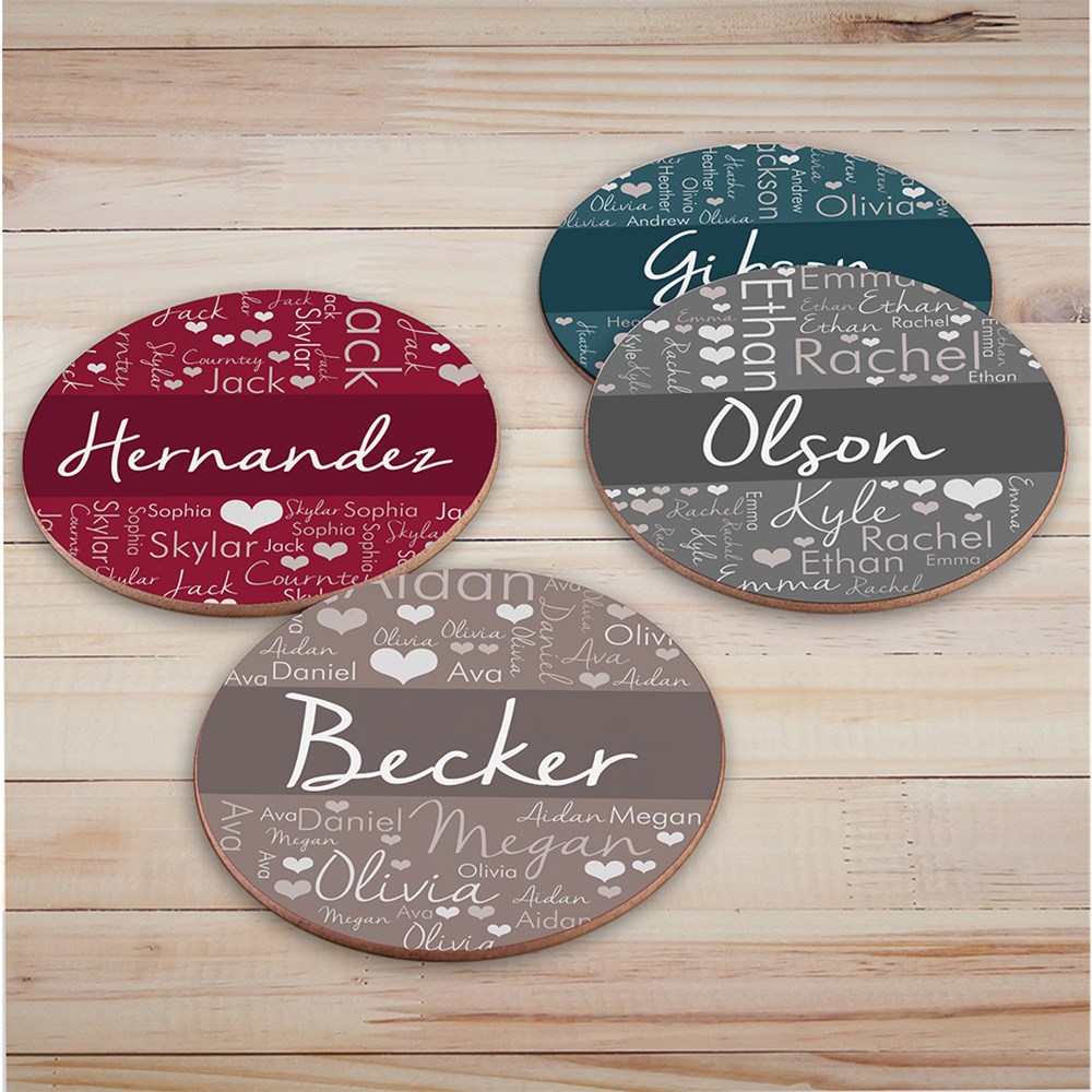 Personalized Word-Art Round Coasters U1323289