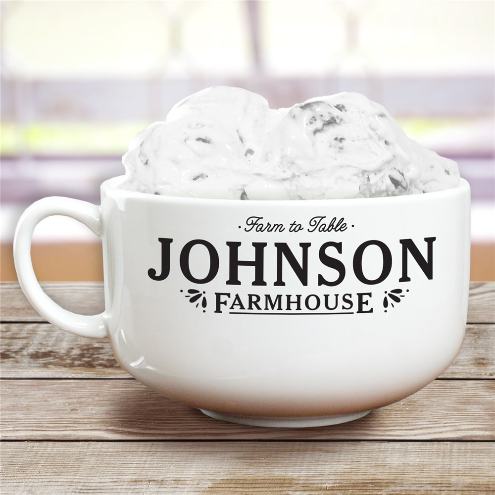 Personalized Farmhouse Ice Cream Bowl | Personalized Ice Cream Bowls