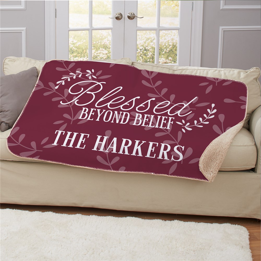 Personalized 50 x 60 Blessed Beyond Belief Sherpa Blanket U1335787