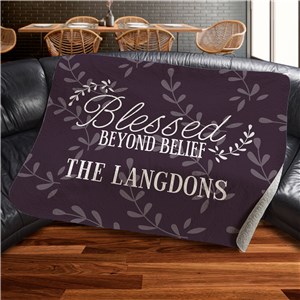 Personalized Blessed Beyond Belief Quilted Blanket