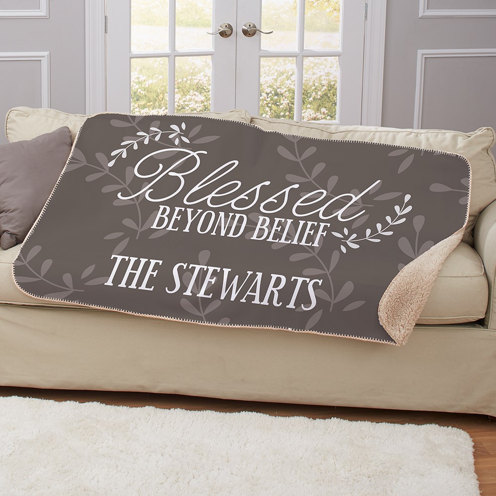 Personalized Blessed Beyond Belief Sherpa Blanket | Personalized Blankets