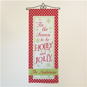 Holly Jolly Personalized Christmas Wall Hanging | Christmas Wall Decor