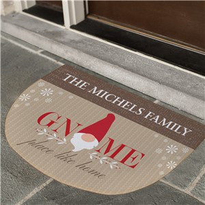 Personalized Gnome Place Like Home Half Round Doormat