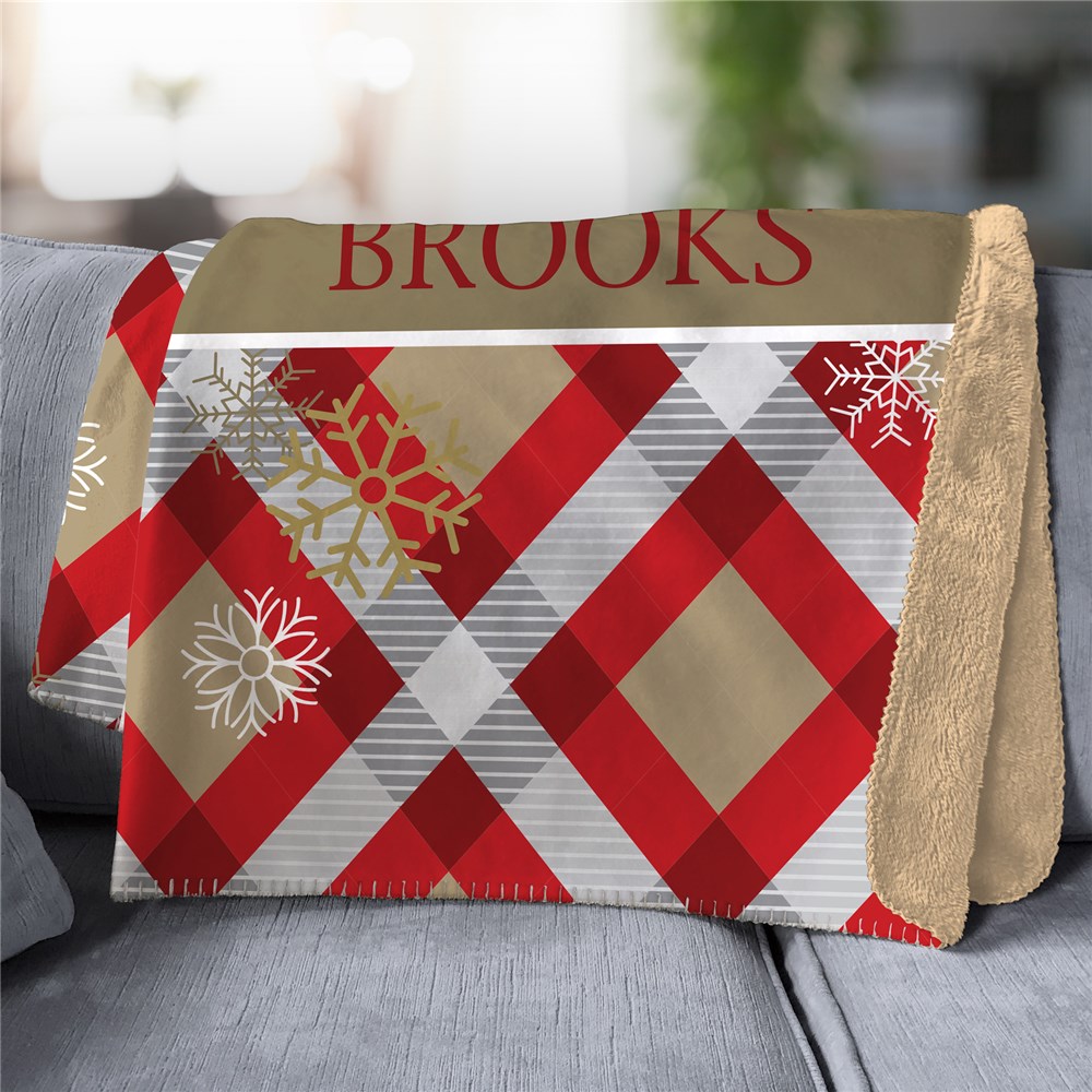 Dashing Through The Snow Personalized Sherpa Blanket 50x60 | Personalized Blankets