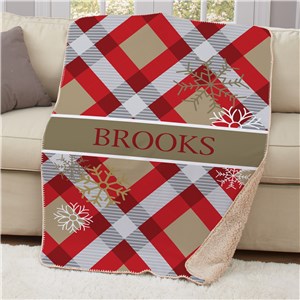 Dashing Through The Snow Personalized Sherpa Blanket 50x60 | Personalized Blankets