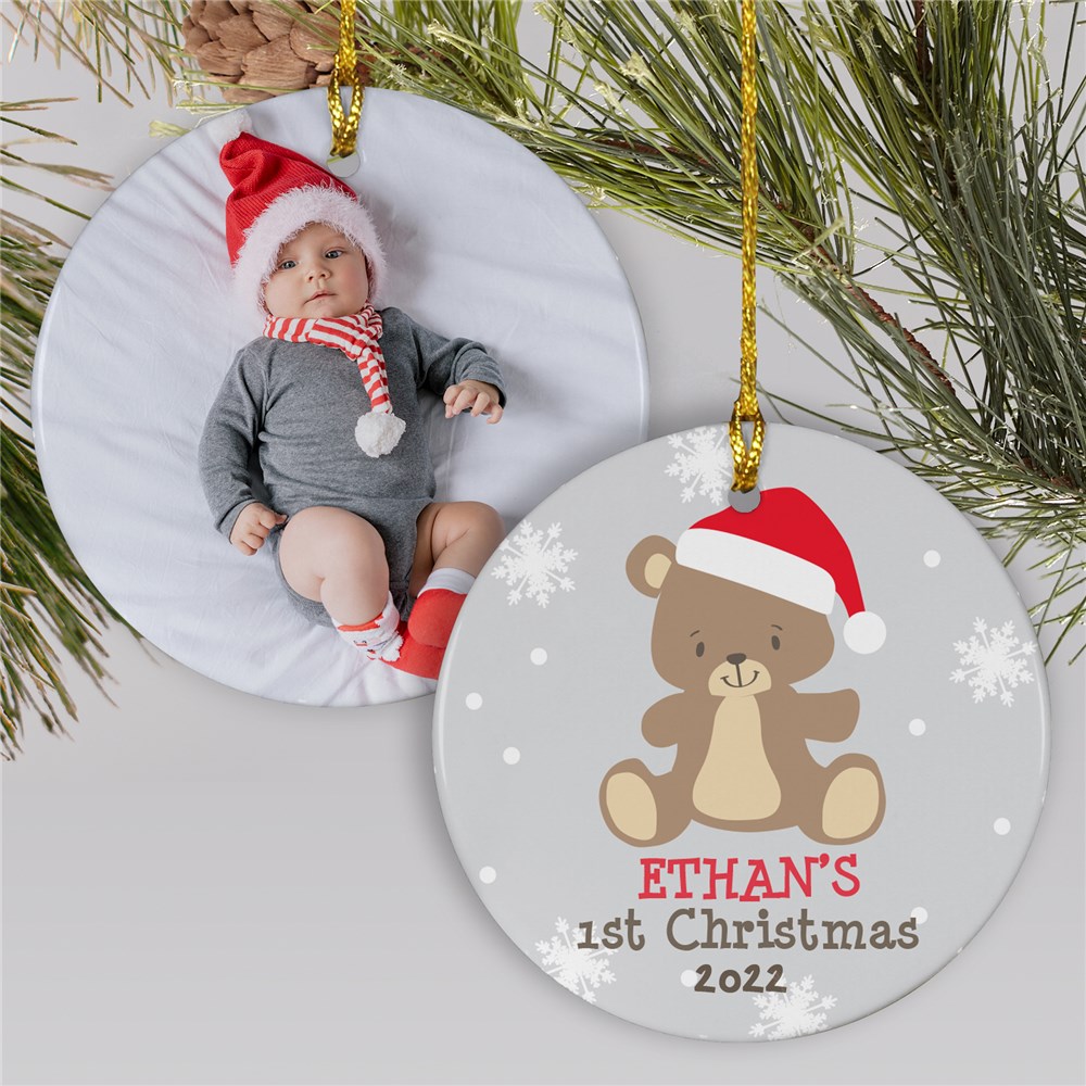 personalised 1st christmas teddy