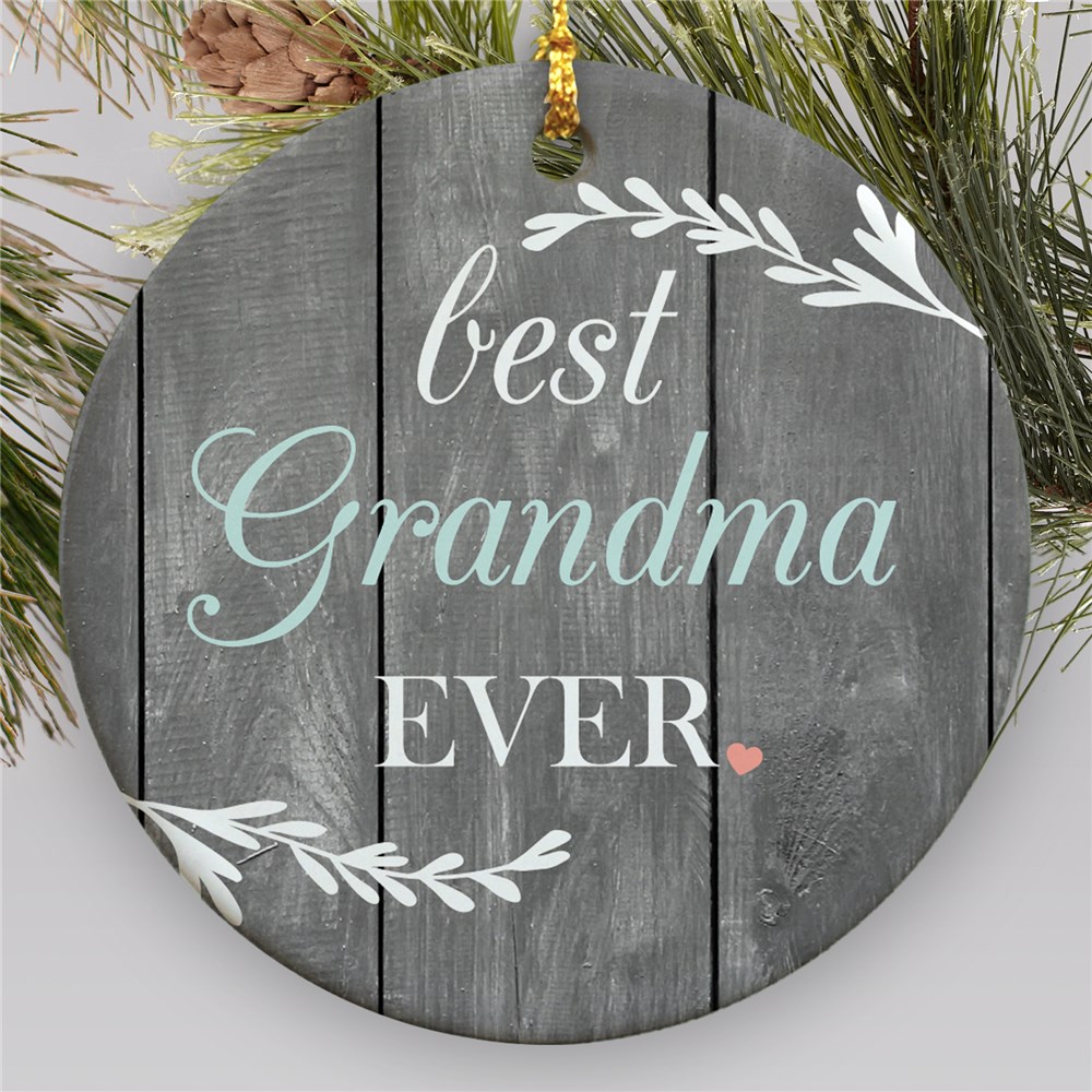 Best Grandma Ever Ornament | Rustic Grandma Ornament