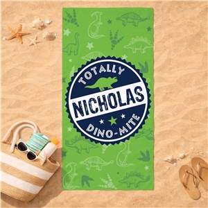 Personalized Beach Towels | Kids Dinosaur Towel