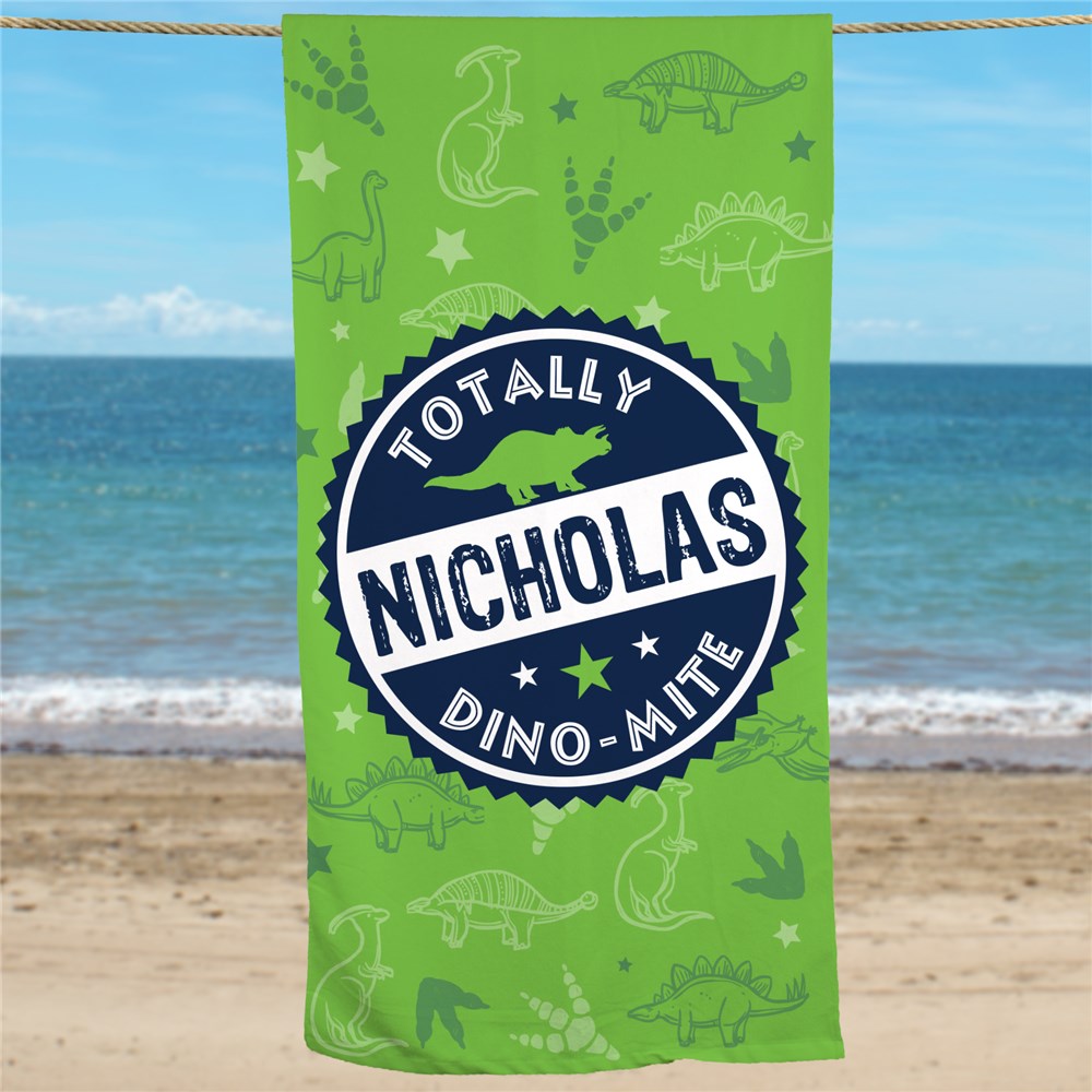 Personalized Beach Towels | Kids Dinosaur Towel