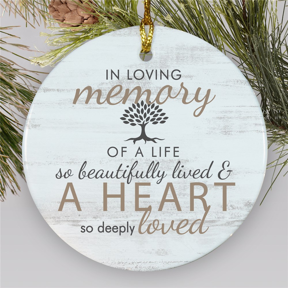 In Memory Of A Life So Beautifully Lived Ornament | GiftsForYouNow