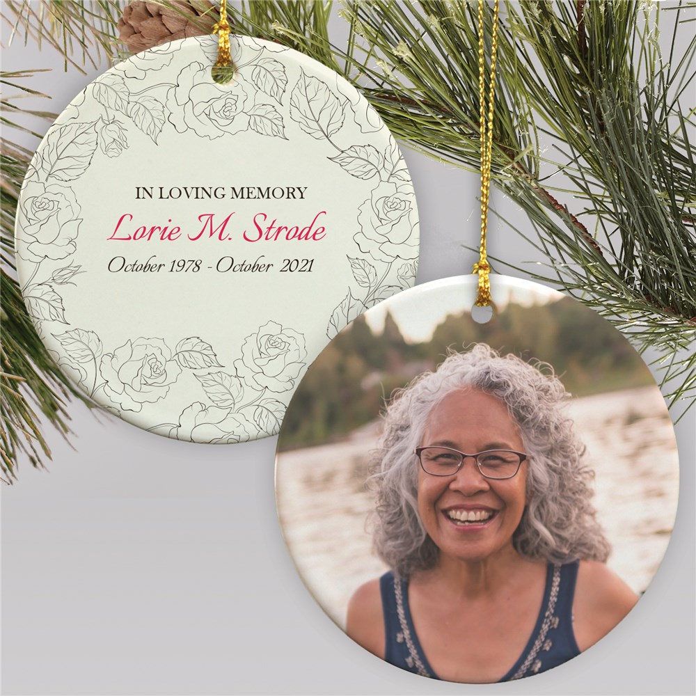Personalized In Loving Memory Ceramic Holiday Ornament GiftsForYouNow