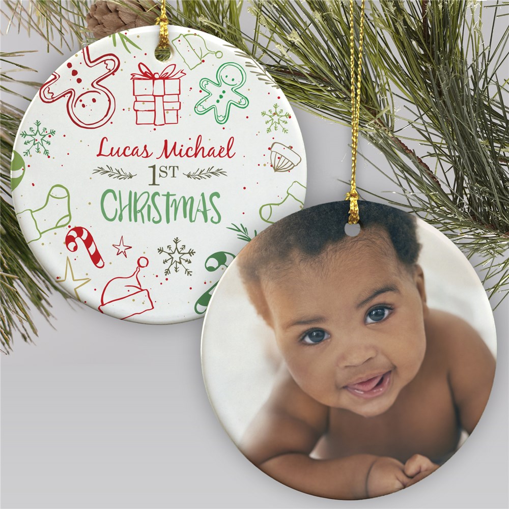 Personalized Gingerbread Photo Ornament | First Christmas Ornament With Photo