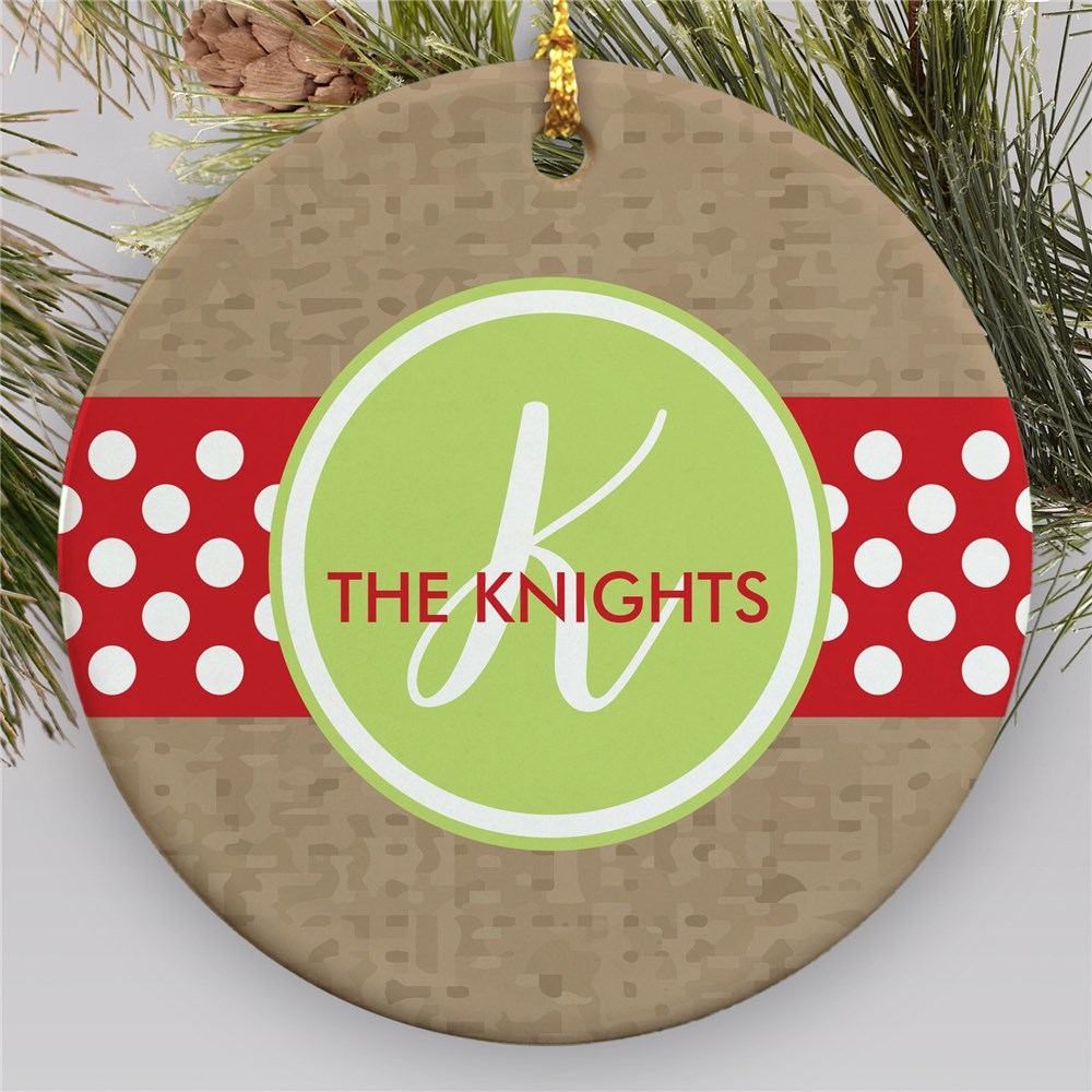 Personalized Polka Dot Ornament | Polka Dot Ornament With Initial