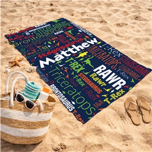 Customized Beach Towel | Dinosaur Kids Towel