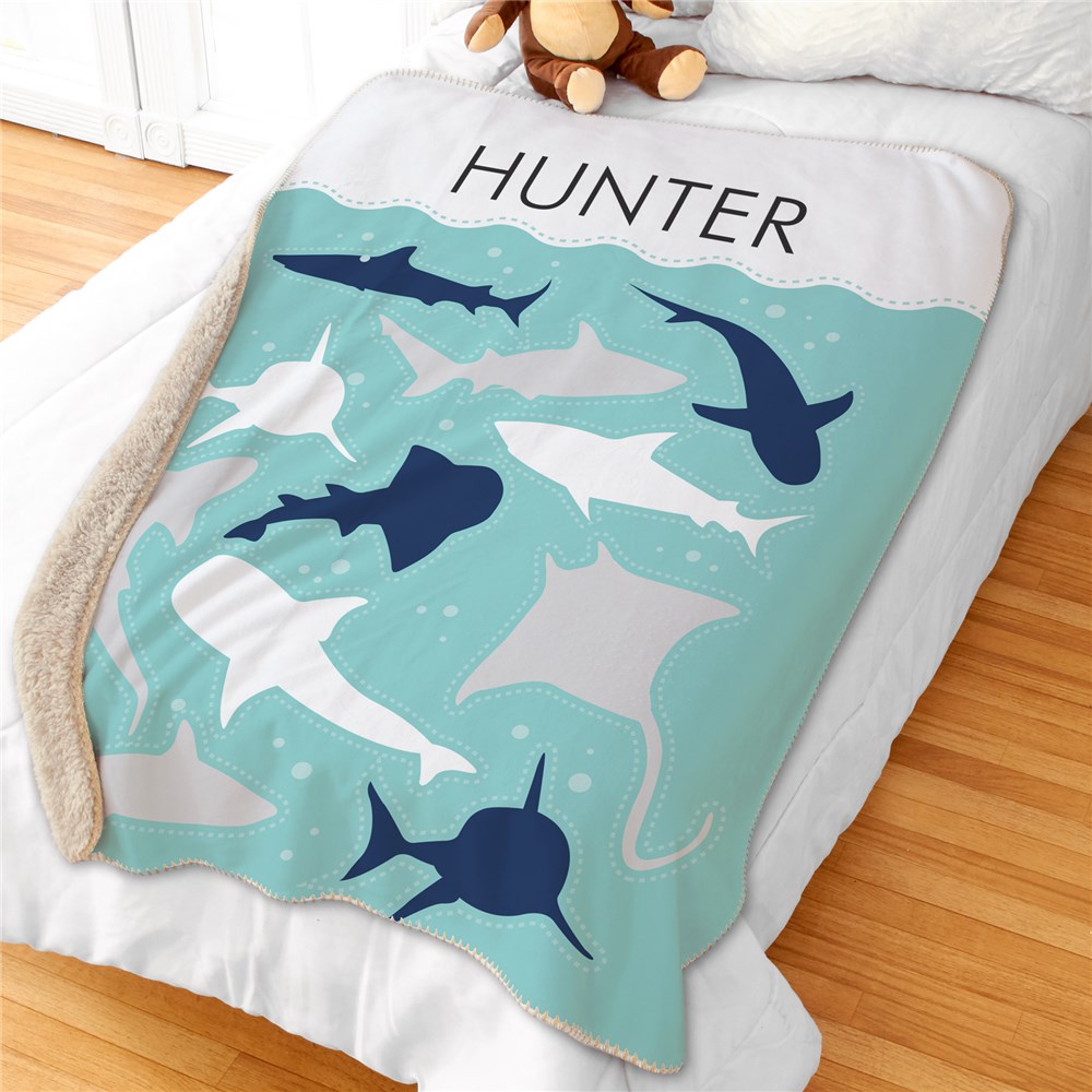 Oversized Kids Blankets | Personalized Shark Blanket