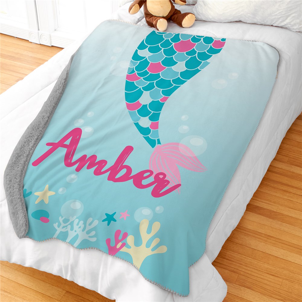 Giant Kids Blanket | Personalized Mermaid Blanket