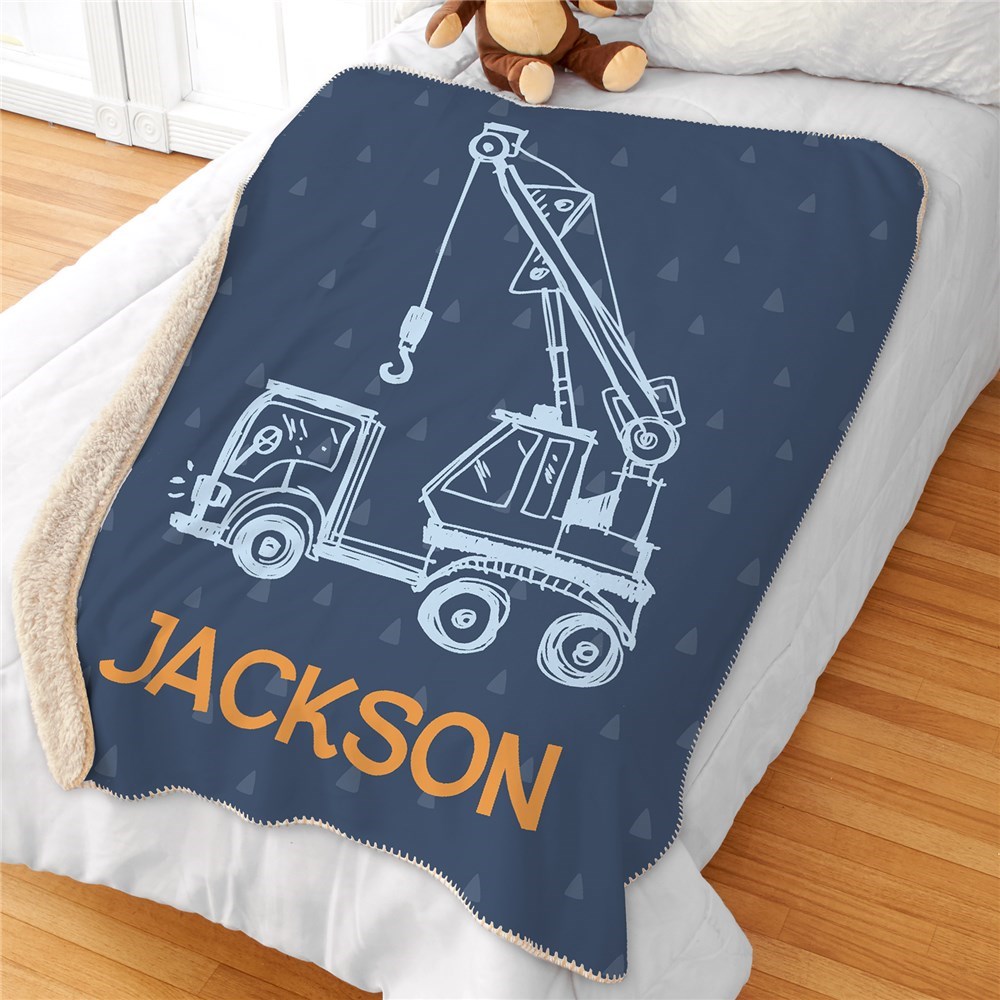 Personalized Construction Truck Kids' Blanket