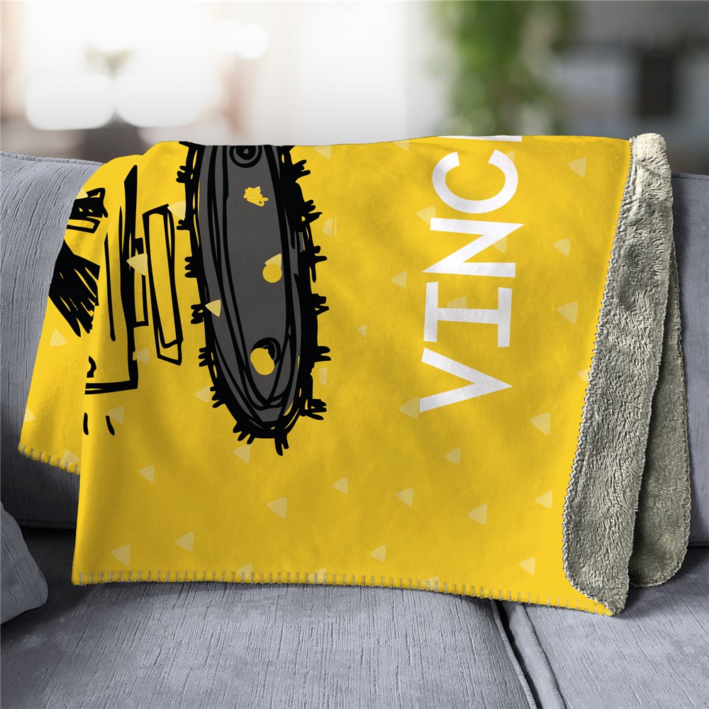 Personalized Blankets For Kids Rooms | Construction Machine Kids Gifts