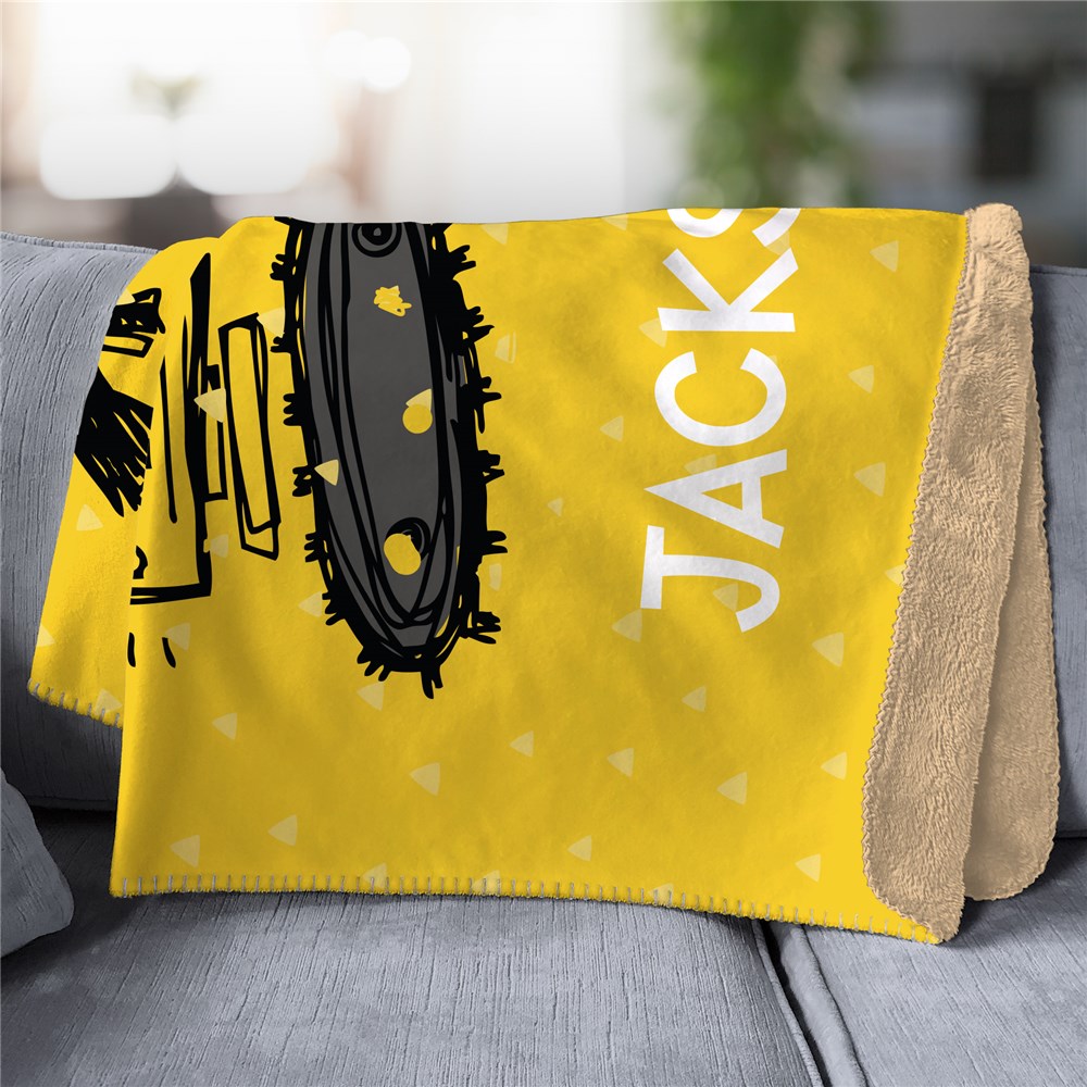 Personalized Blankets For Kids Rooms | Construction Machine Kids Gifts
