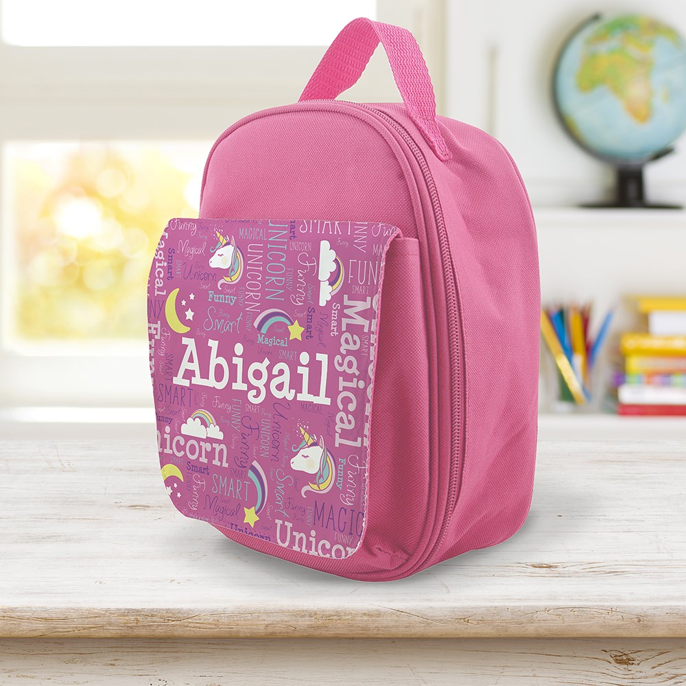Personalized Unicorn Word-Art Kids' Lunch Bag