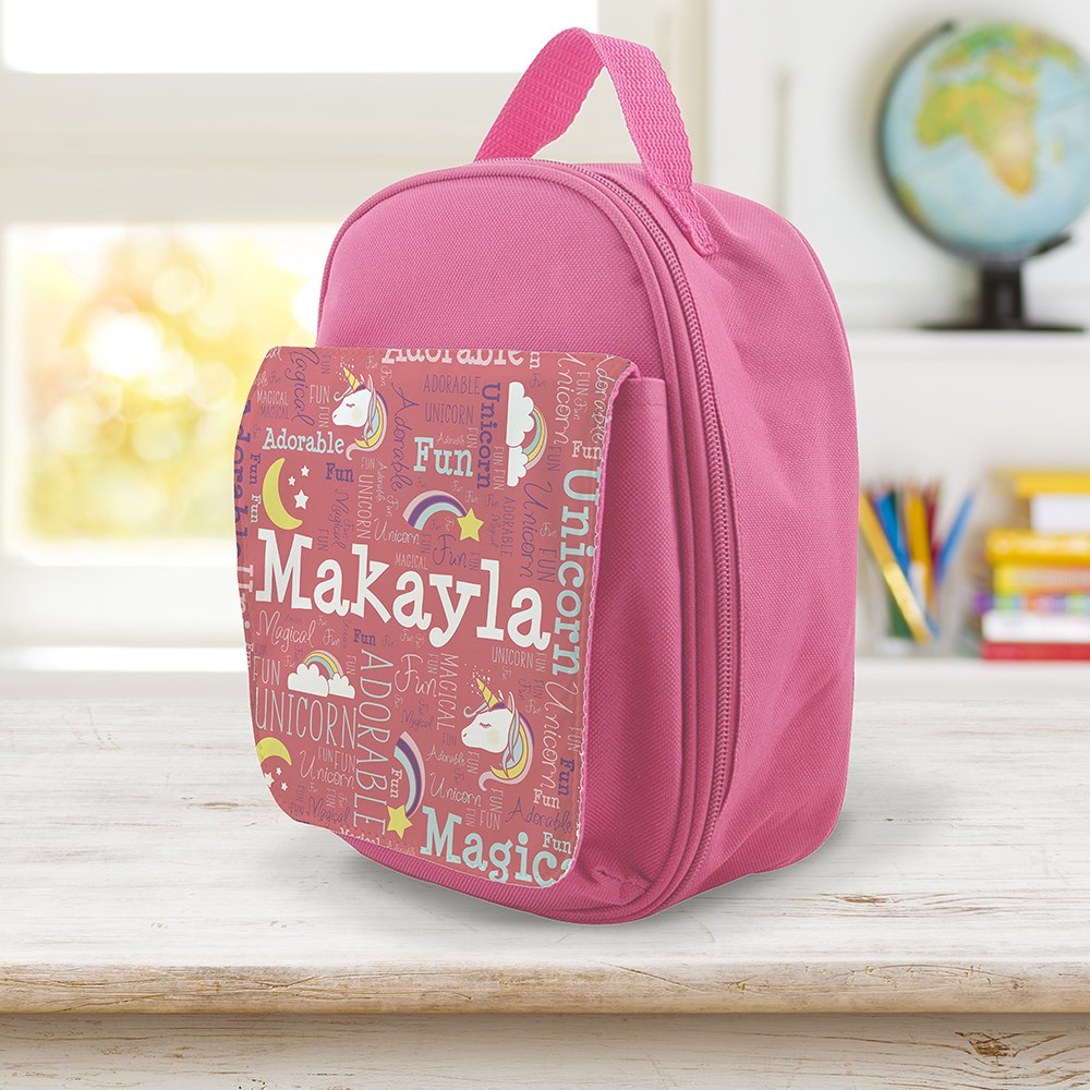 Personalized Unicorn Word-Art Kids' Lunch Bag