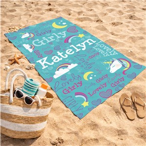 Unicorn Beach Towel | Personalized Kids Towels