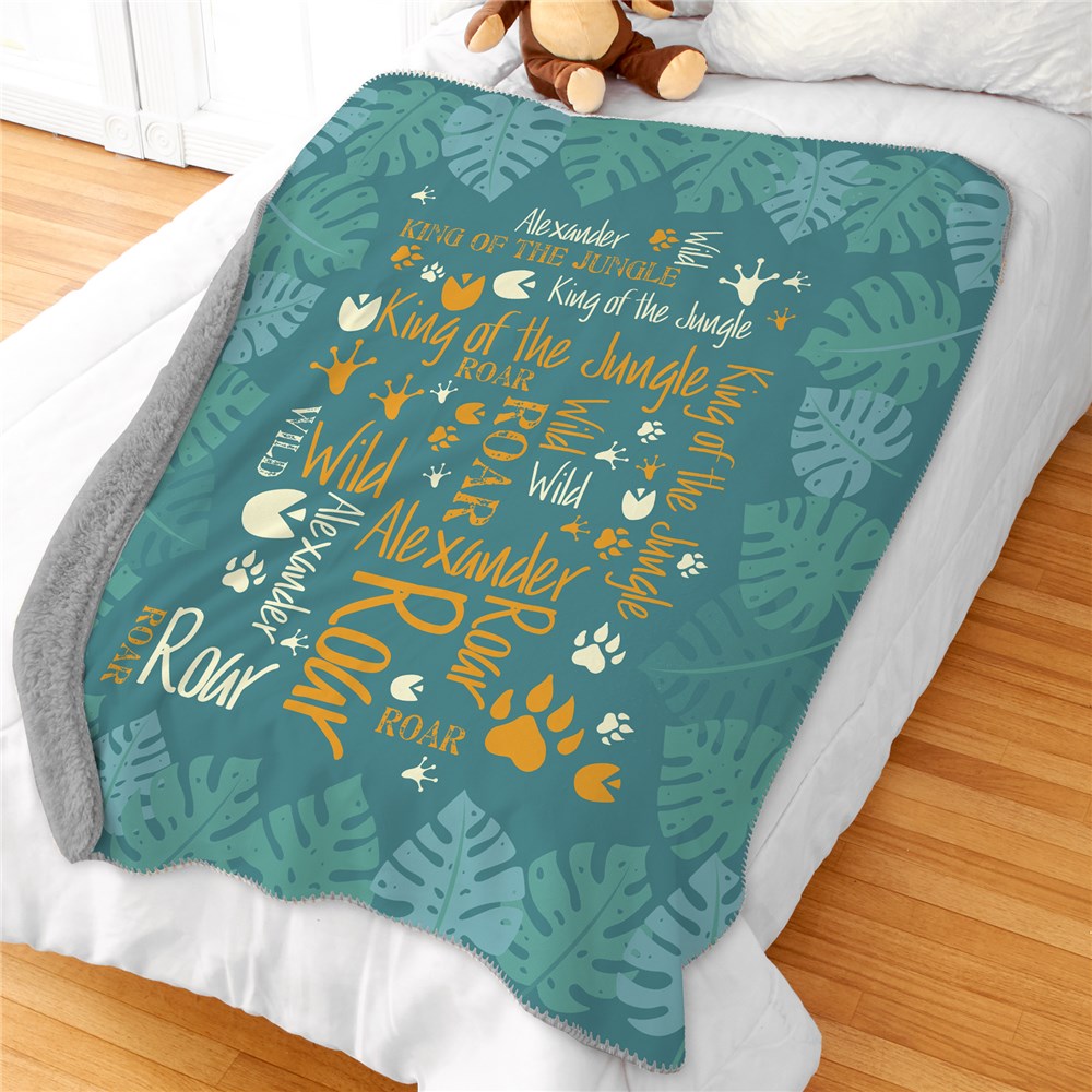 Personalized Jungle Kids Room Decor | Personalized Blankets