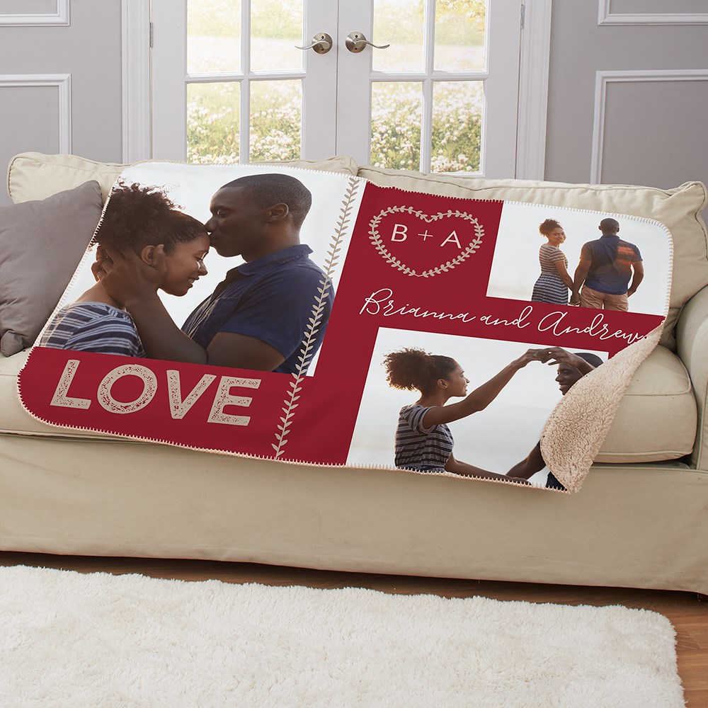 personalized couples photo blanket