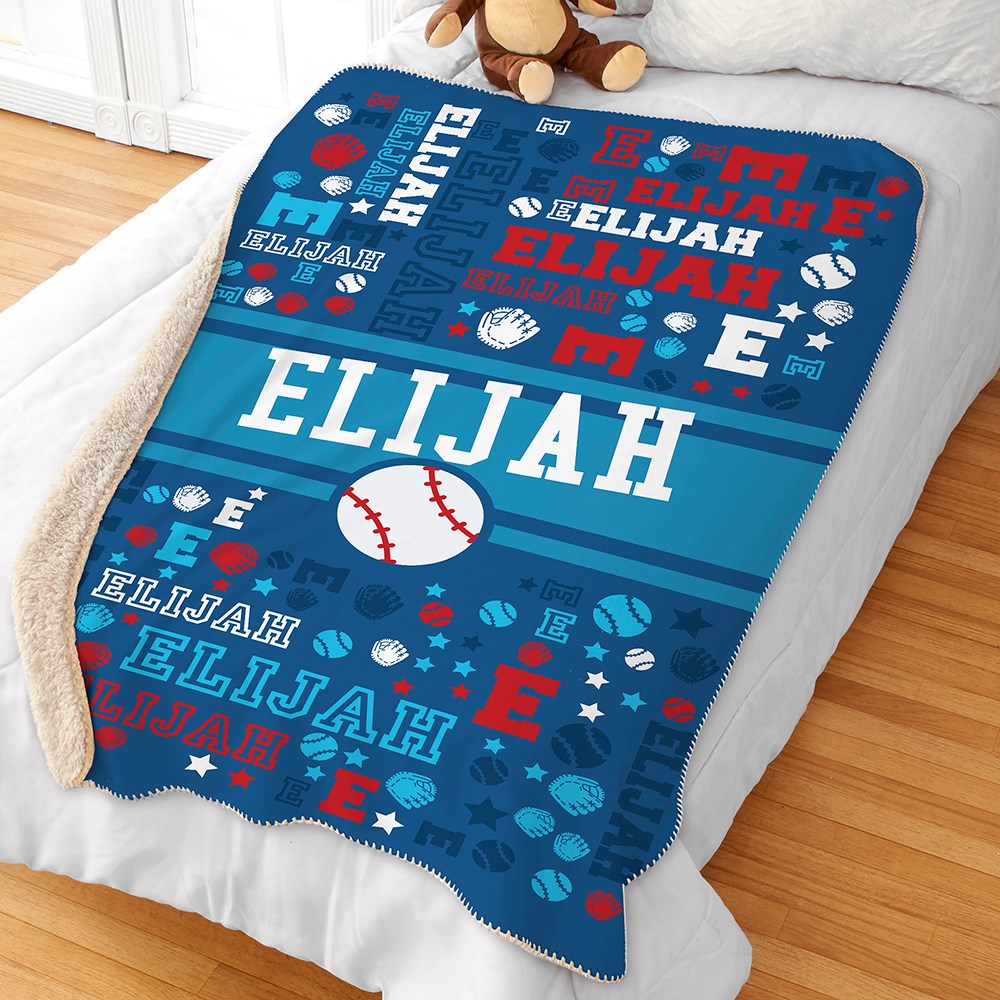 Personalized Kids Blankets | Kids Room Sports Decorations