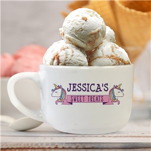 Personalized Unicorn Sweet Treats Bowl with Handle U1415823T