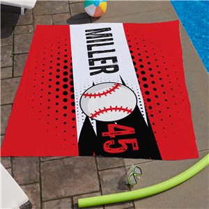 Personalized Sports Ball Large Beach Towel U14179157