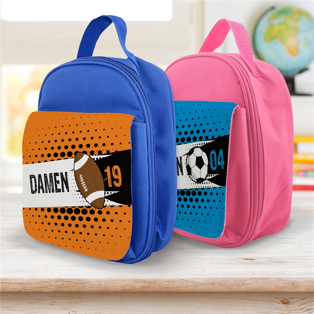 Personalized Lunch Bag with Sports Ball Design