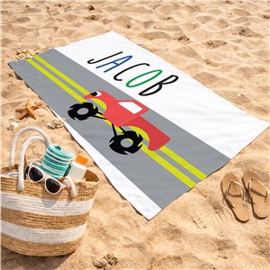 Personalized Kids Beach Towels | Kids Truck Personalized Towels