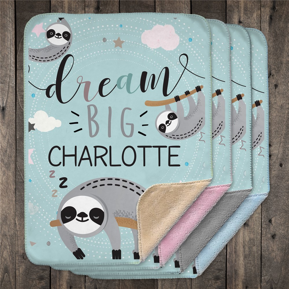 Personalized Baby Blankets | Sloth Baby Decor