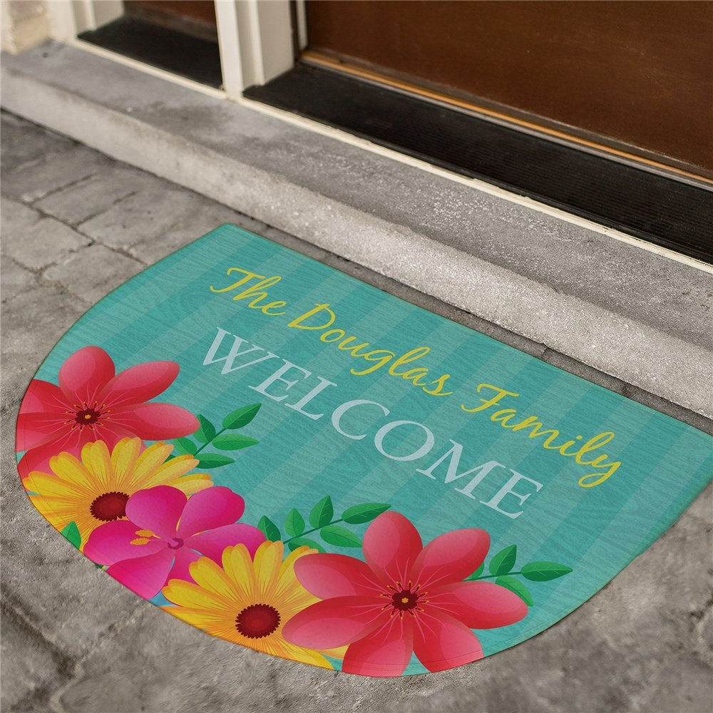 thumbnail image 2 of Round Half Moon Doormat – 18x30 Outdoor Rubber Mat, Brown, Front Entrance 2 of 3