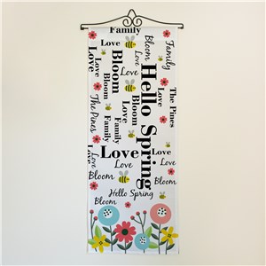 Personalized Hello Spring Word Art Wall Hanging
