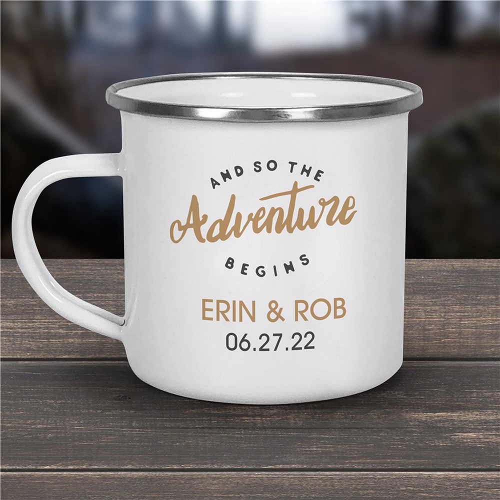 Personalized Adventure Begins Camping Mug GiftsForYouNow