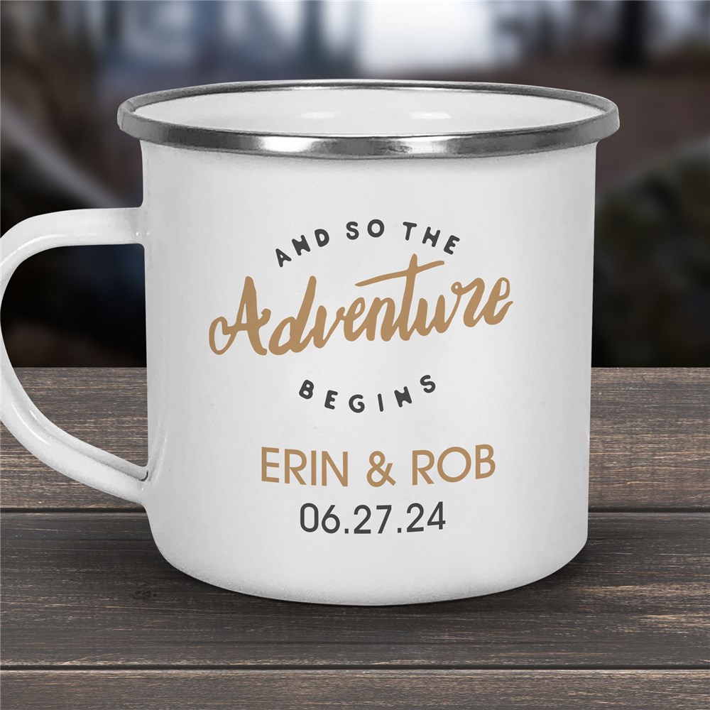 Personalized Adventure Begins Camping Mug GiftsForYouNow