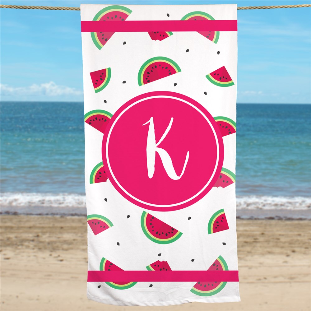 Icon And Initial Personalized Beach Towel GiftsForYouNow